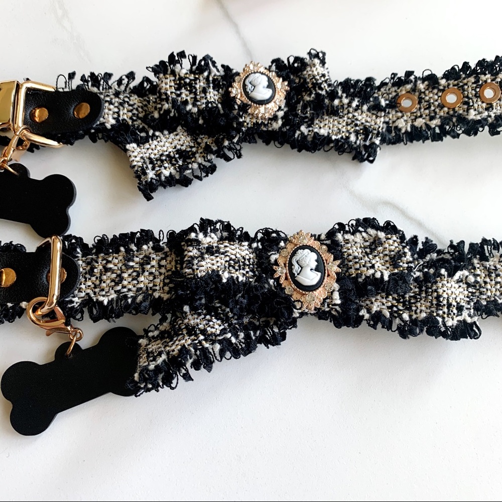 Luxe Tweed Cameo Dog Collar